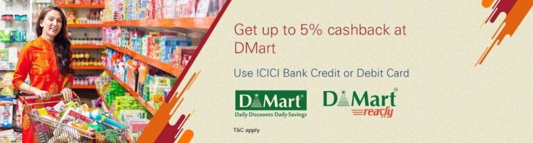 dmart cashback offer bank