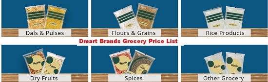 Dmart Grocery Brands PriceList